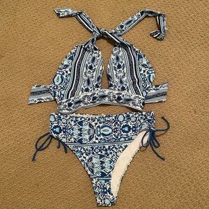 Xl Blue & White Bikini.